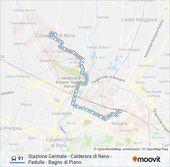 91 Bus Line Map