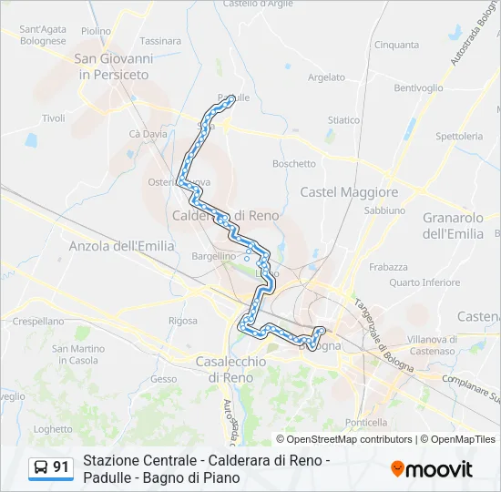 91 Bus Line Map