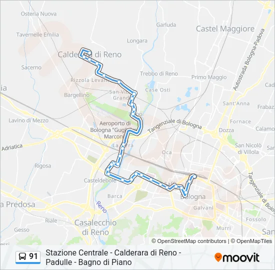 91 Bus Line Map