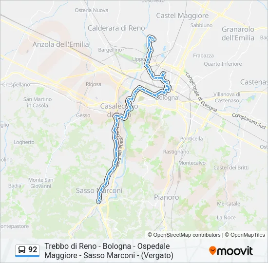 92 Bus Line Map