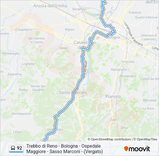 92 Bus Line Map