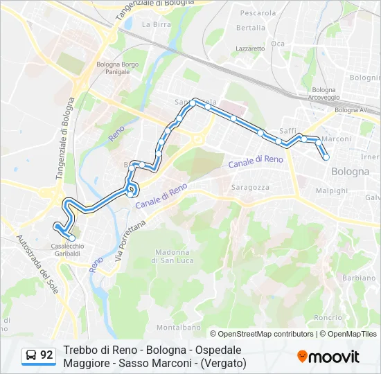 92 Bus Line Map