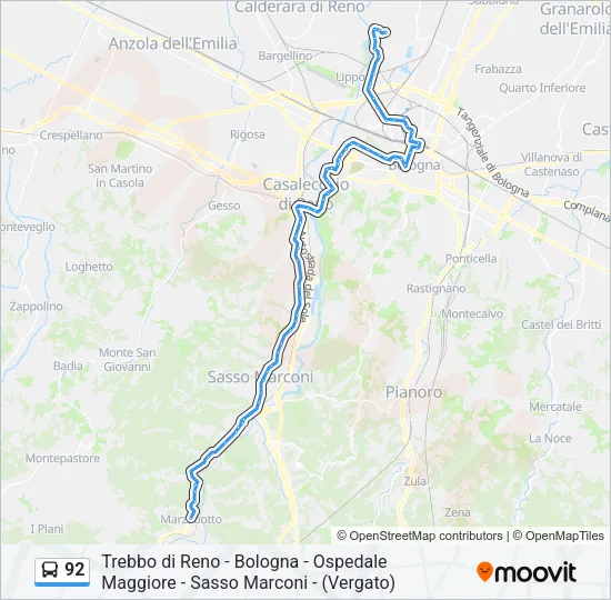 92 Bus Line Map