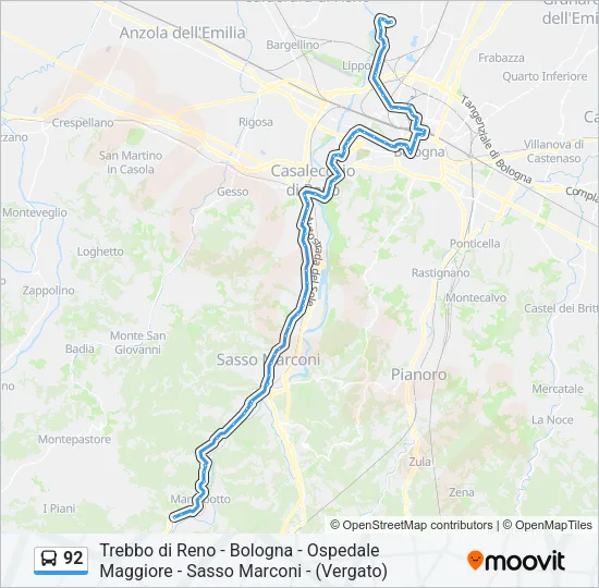 92 Bus Line Map