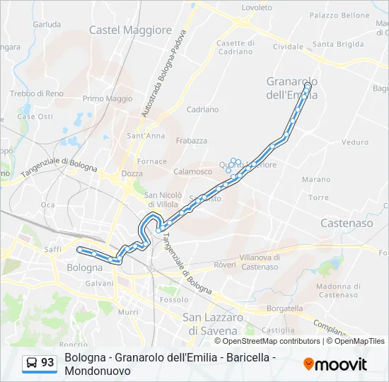 93 Bus Line Map