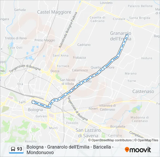 93 Bus Line Map