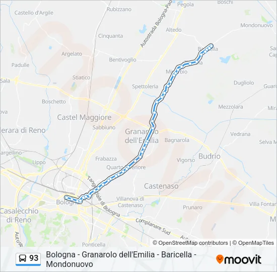 93 Bus Line Map