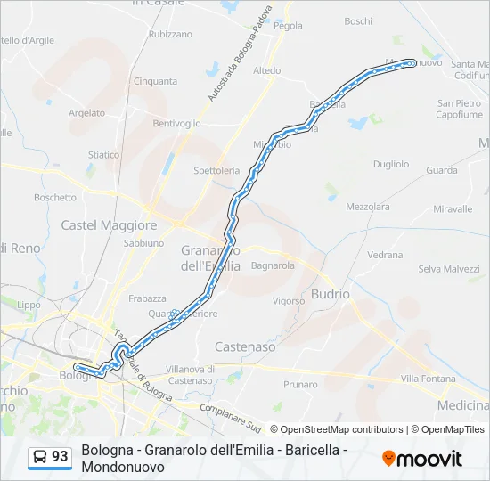 93 Bus Line Map