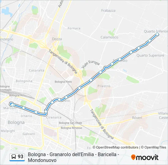 93 Bus Line Map