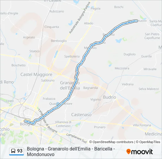93 Bus Line Map