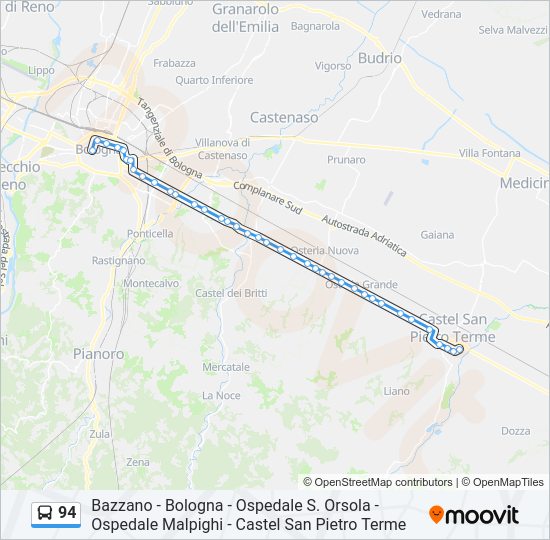 Percorso linea bus 94