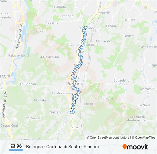 96 Bus Line Map