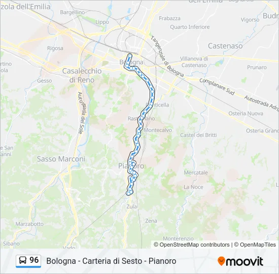 96 Bus Line Map