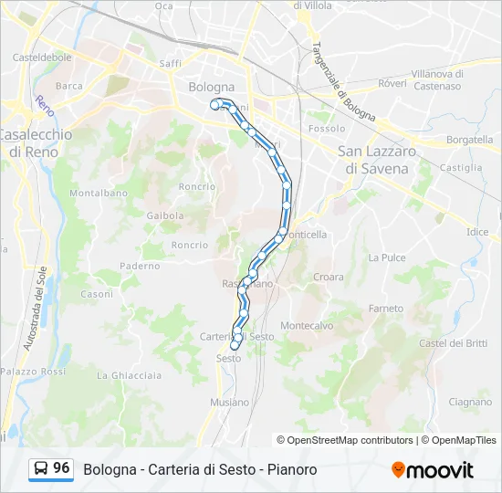 96 Bus Line Map