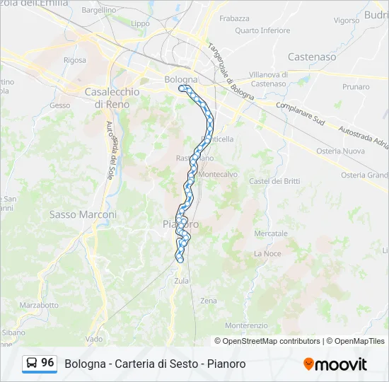 96 Bus Line Map