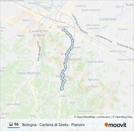 96 Bus Line Map