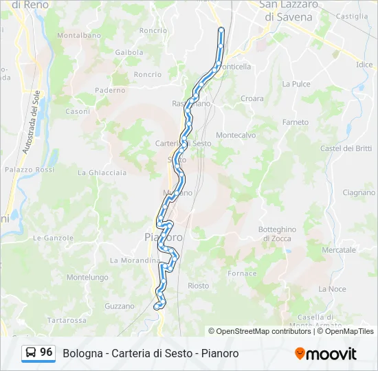 96 Bus Line Map