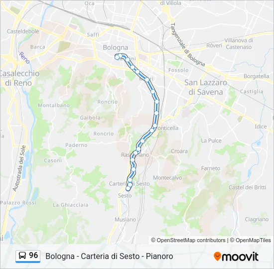 96 Bus Line Map