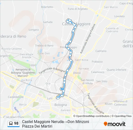 98 Bus Line Map