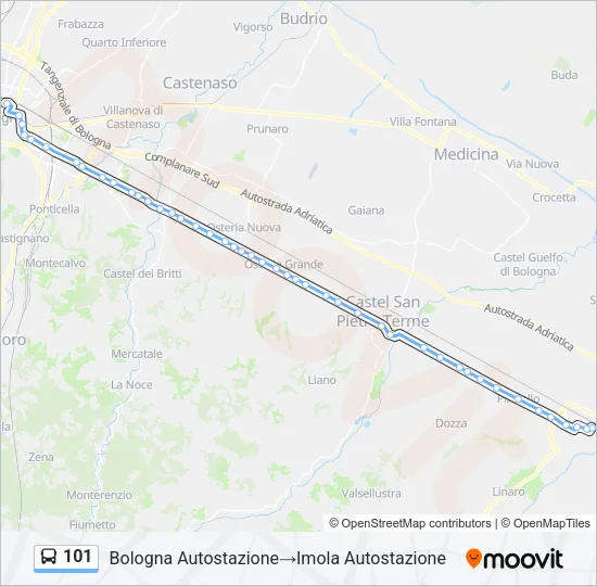 101 Bus Line Map