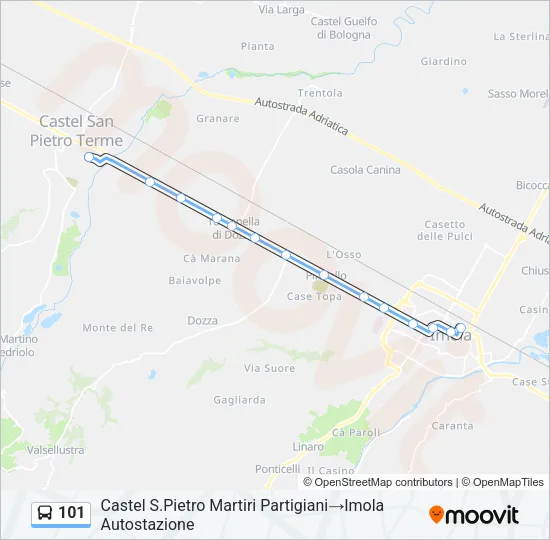 101 Bus Line Map