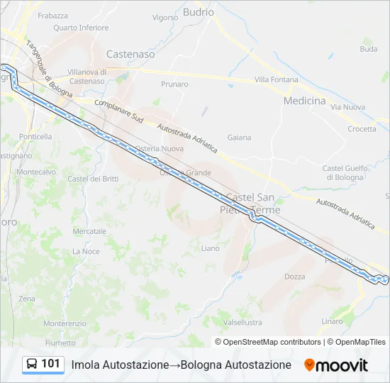 101 Bus Line Map