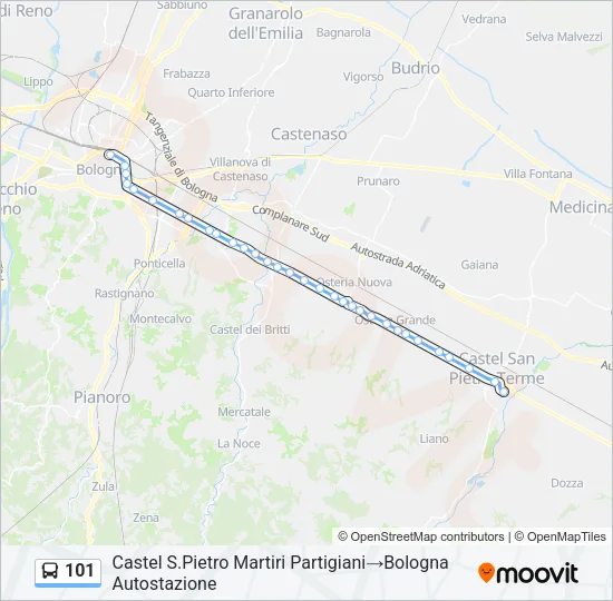 101 Bus Line Map