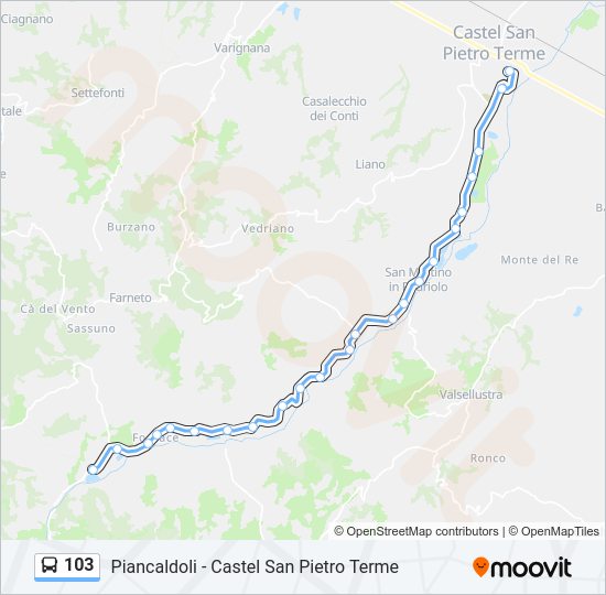 Percorso linea bus 103