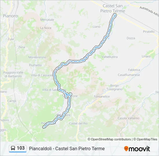 103 Bus Line Map