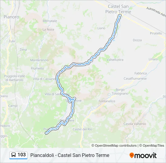 103 Bus Line Map