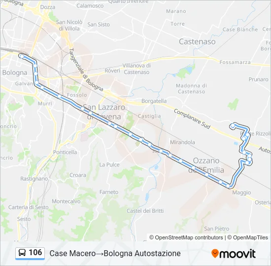 106 Bus Line Map