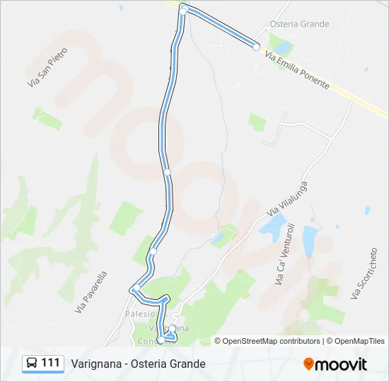 111 Bus Line Map