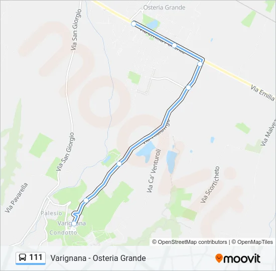 111 Bus Line Map