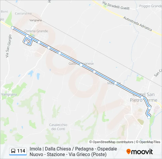 114 Bus Line Map