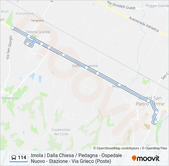 114 Bus Line Map