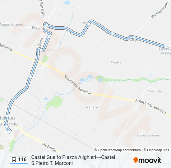 116 Bus Line Map