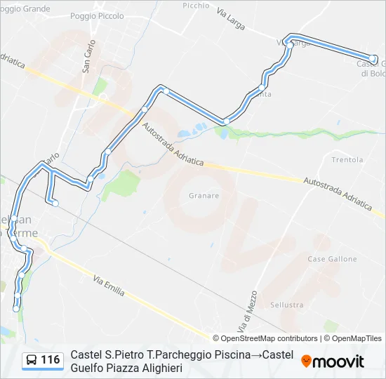 116 Bus Line Map