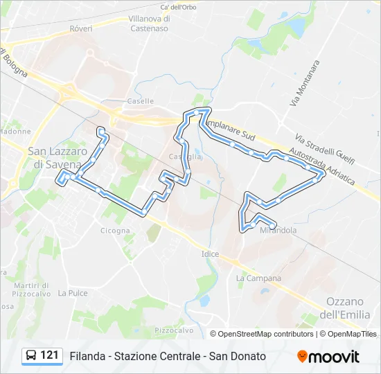 121 Bus Line Map
