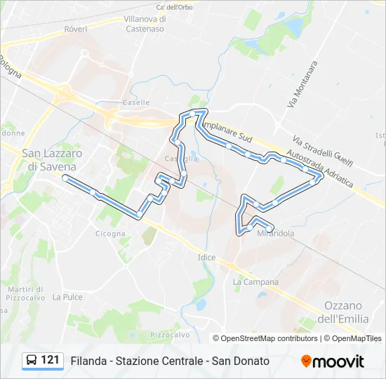 121 Bus Line Map