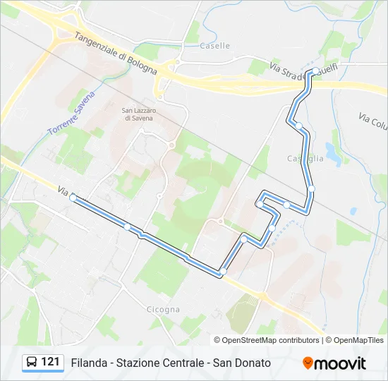 121 Bus Line Map