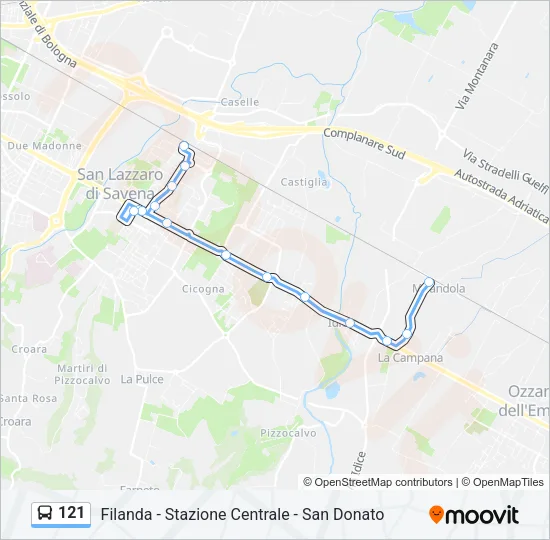 121 Bus Line Map