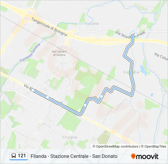 121 Bus Line Map