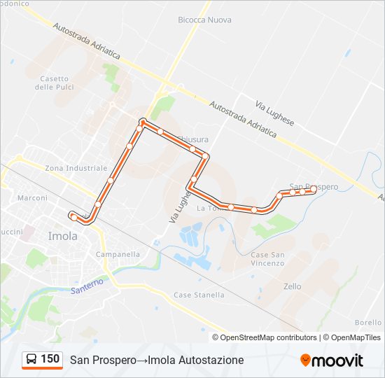 150 bus Line Map