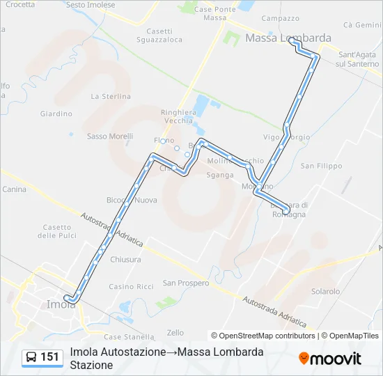 151 Bus Line Map