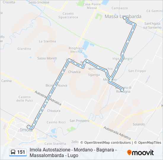 151 bus Line Map