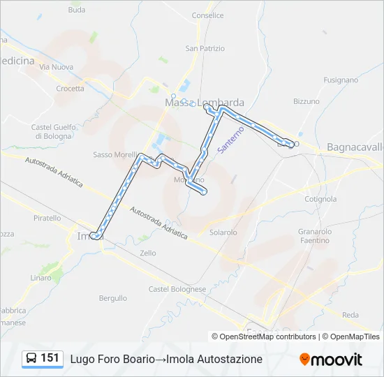 151 Bus Line Map