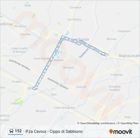 152 Bus Line Map