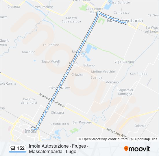 152 bus Line Map