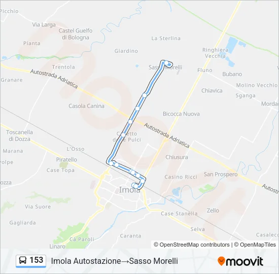 153 Bus Line Map