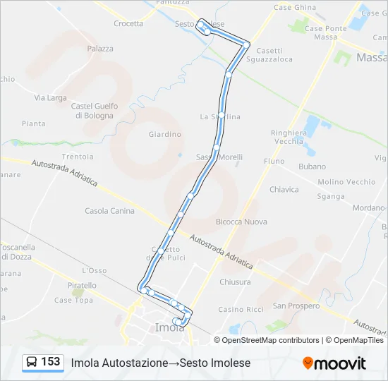 153 Bus Line Map